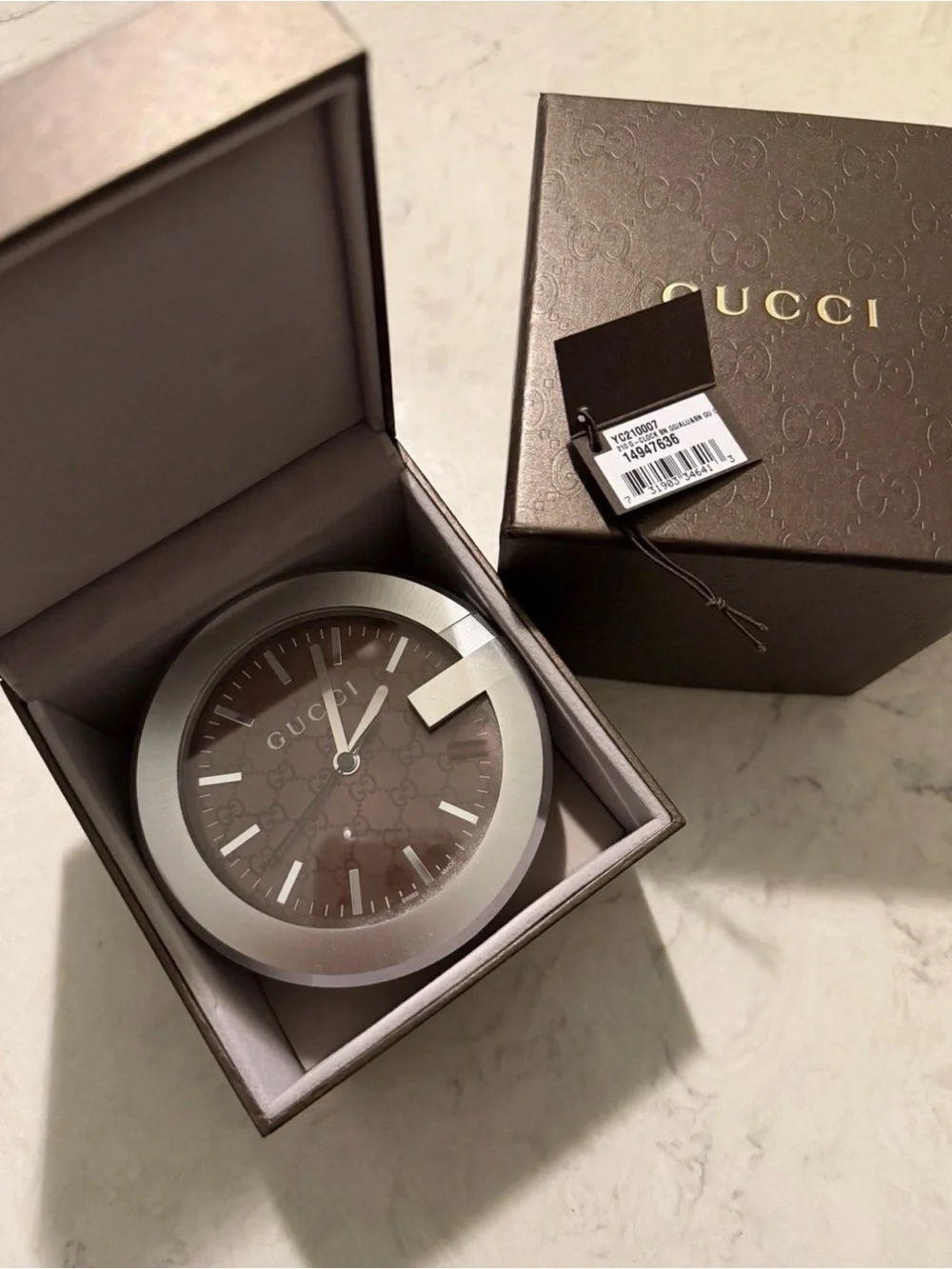 Gucci Brown Box with Gold Logo and Brown Tag